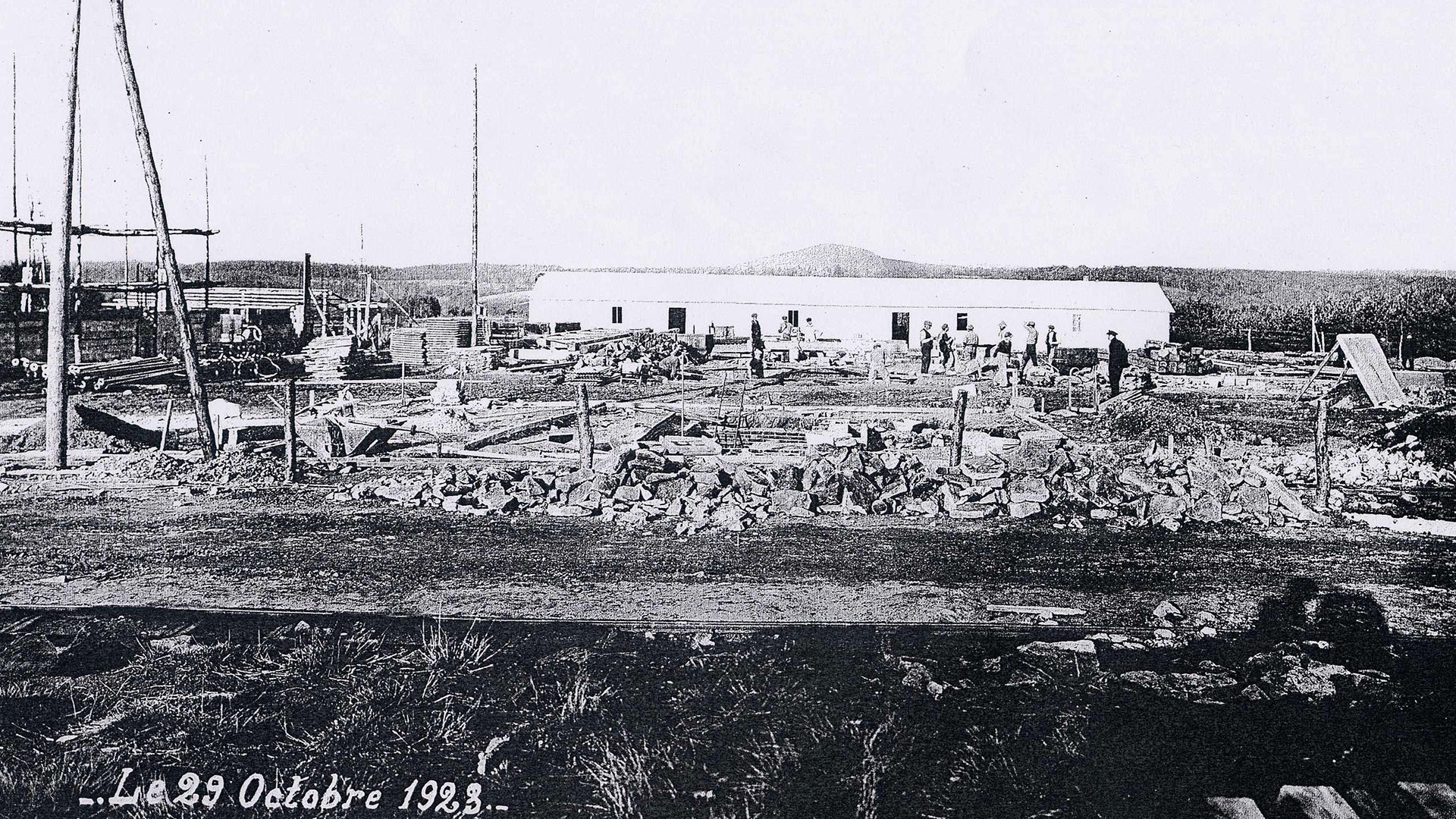 histoire-mine de Messeix -chantier en octobre 1923-